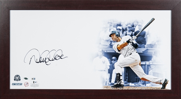 Derek Jeter Signed 3,000th Hit Frame Picture Large Signature Signature (MLB & Steiner)